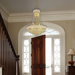 Lustre en forme de couronne, suspension luxueuse en cristal