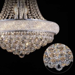 Lustre en forme de couronne, suspension luxueuse en cristal