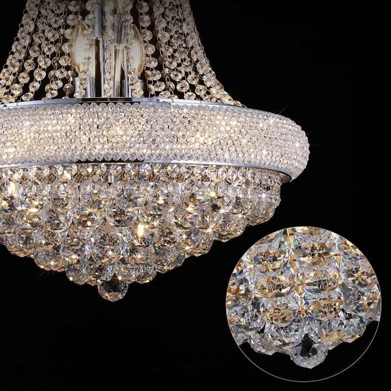 Lustre en forme de couronne, suspension luxueuse en cristal