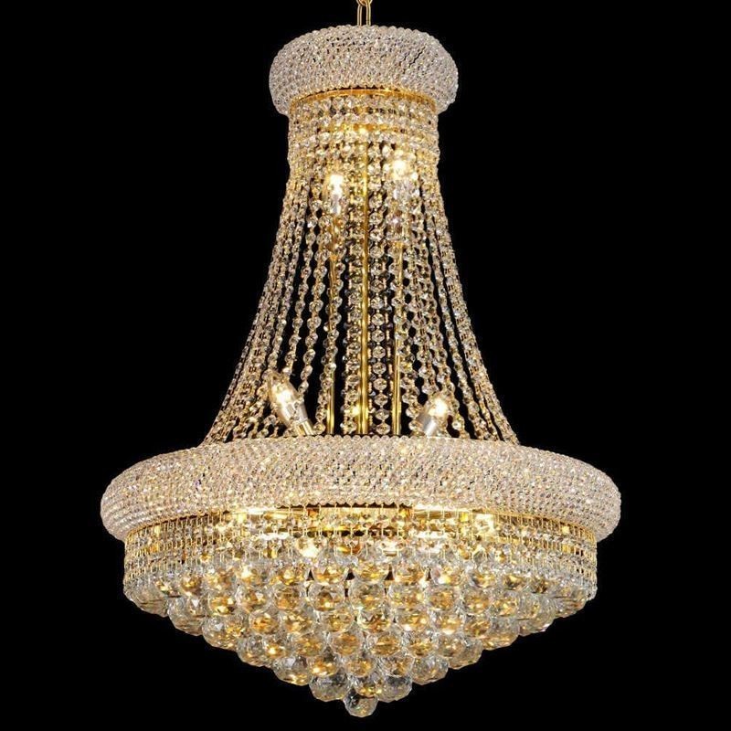 Lustre en forme de couronne, suspension luxueuse en cristal