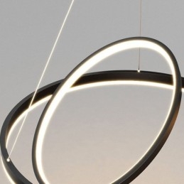 Suspension moderne en acrylique avec anneaux circulaires