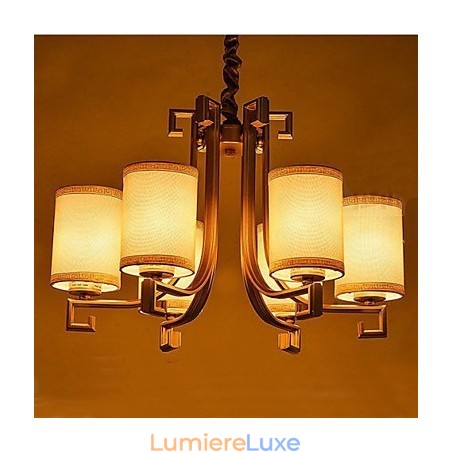 Lustre de style chinois en fer et cuivre imitation lampes à air Lustre de style chinois en fer et cuivre imitation lampes à air