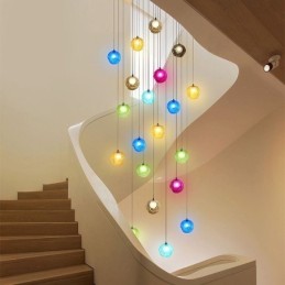 Lustre moderne en forme de boule de cristal coloré (style coloré, veuillez nous contacter)