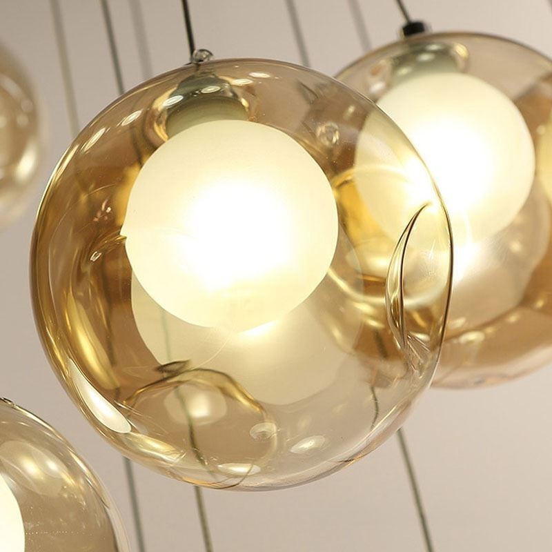 Lustre moderne en forme de boule de cristal coloré (style coloré, veuillez nous contacter)