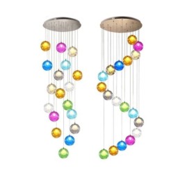 Lustre moderne en forme de boule de cristal coloré (style coloré, veuillez nous contacter)