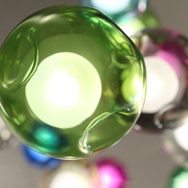 Lustre moderne en forme de boule de cristal coloré (style coloré, veuillez nous contacter)