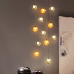 Lustre moderne en forme de boule de cristal coloré (style coloré, veuillez nous contacter)