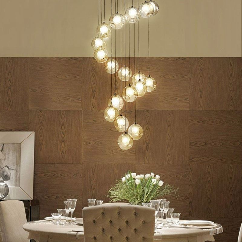 Lustre moderne en forme de boule de cristal coloré (style coloré, veuillez nous contacter)