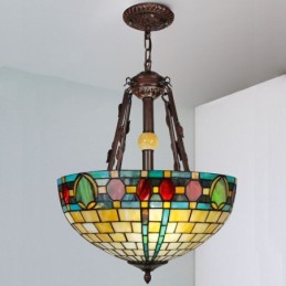 Lampe suspendue décorative en vitrail