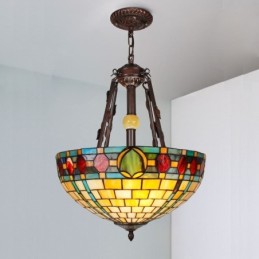 Lampe suspendue décorative en vitrail