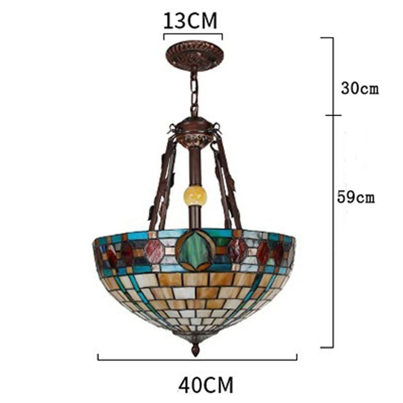 Lampe suspendue décorative en vitrail