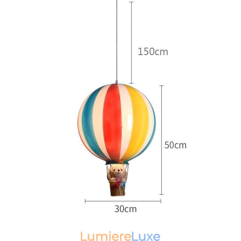 Suspension montgolfière colorée en acrylique