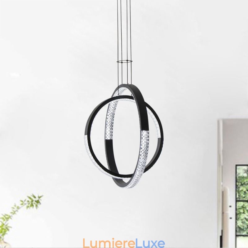 Lustre moderne à 2 anneaux pour salle à manger