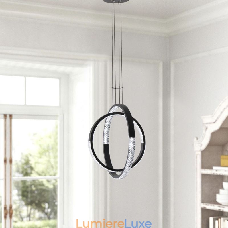 Lustre moderne à 2 anneaux pour salle à manger
