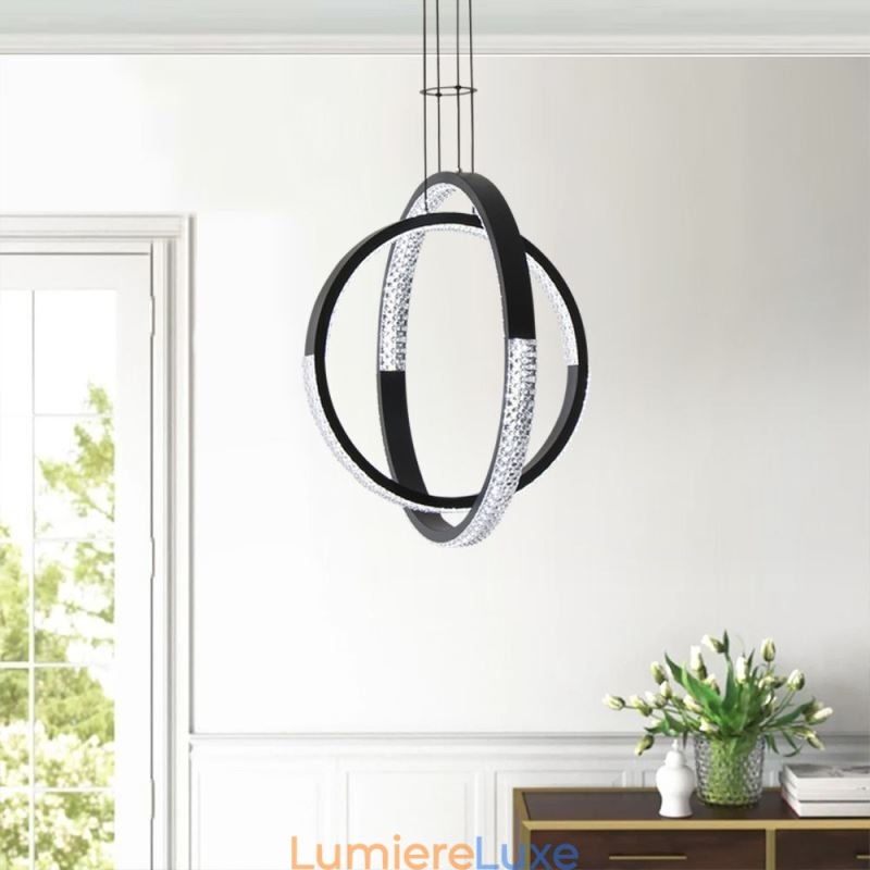 Lustre moderne à 2 anneaux pour salle à manger