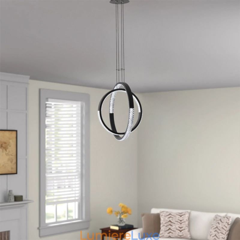 Lustre moderne à 2 anneaux pour salle à manger