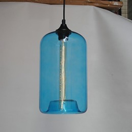 Suspension design bouteille 1 lumière peinture minimaliste en fer