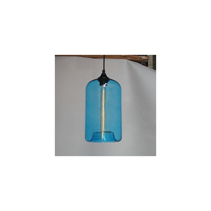 Suspension design bouteille 1 lumière peinture minimaliste en fer