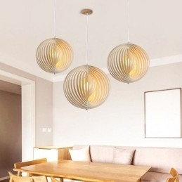 Lustre boule rond moderne en tilleul