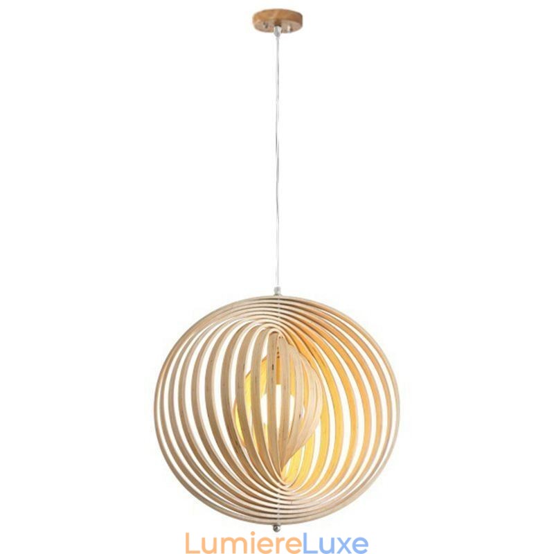 Lustre boule rond moderne en tilleul