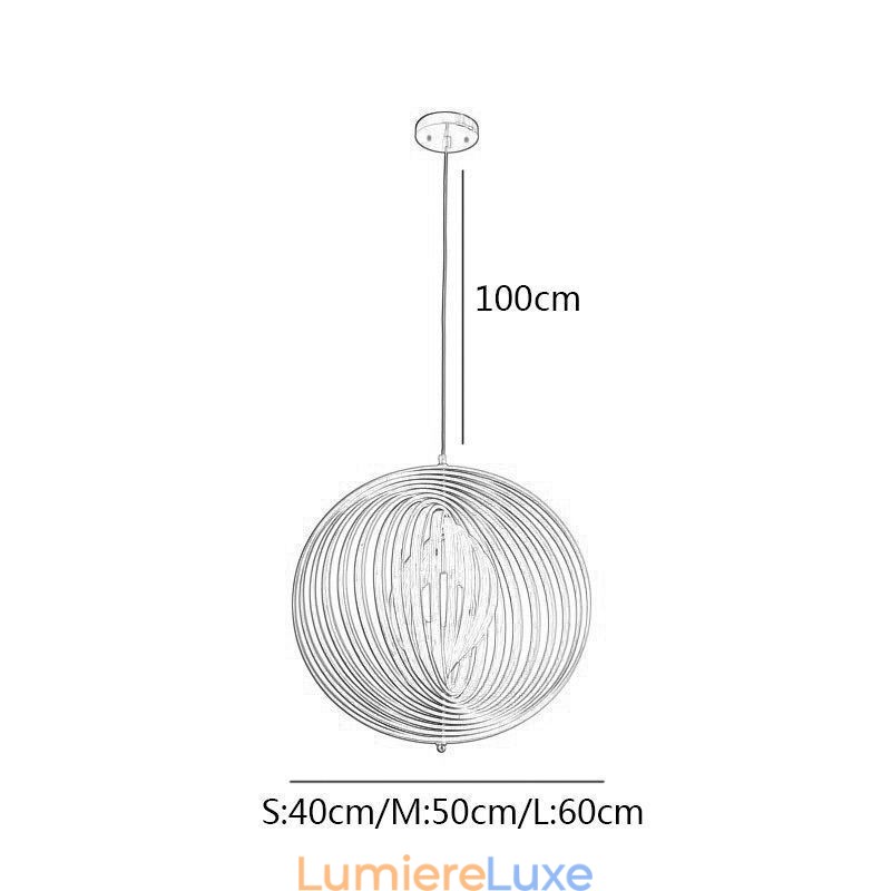 Lustre boule rond moderne en tilleul