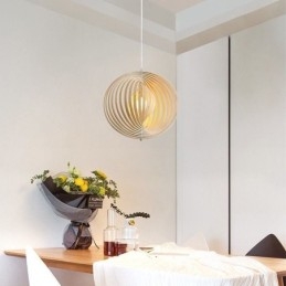 Lustre boule rond moderne en tilleul