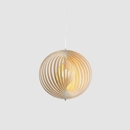 Lustre boule rond moderne en tilleul