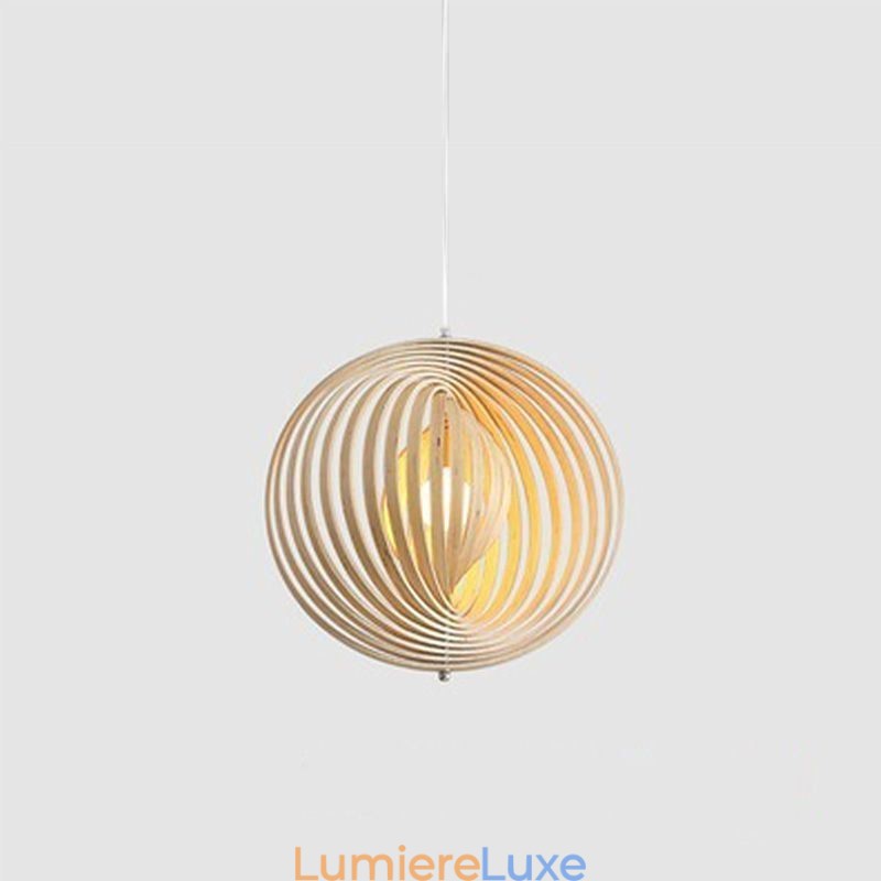 Lustre boule rond moderne en tilleul
