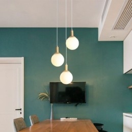 Suspension japonaise en bois et verre nordique