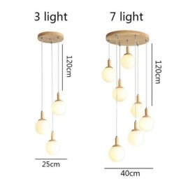 Suspension japonaise en bois et verre nordique