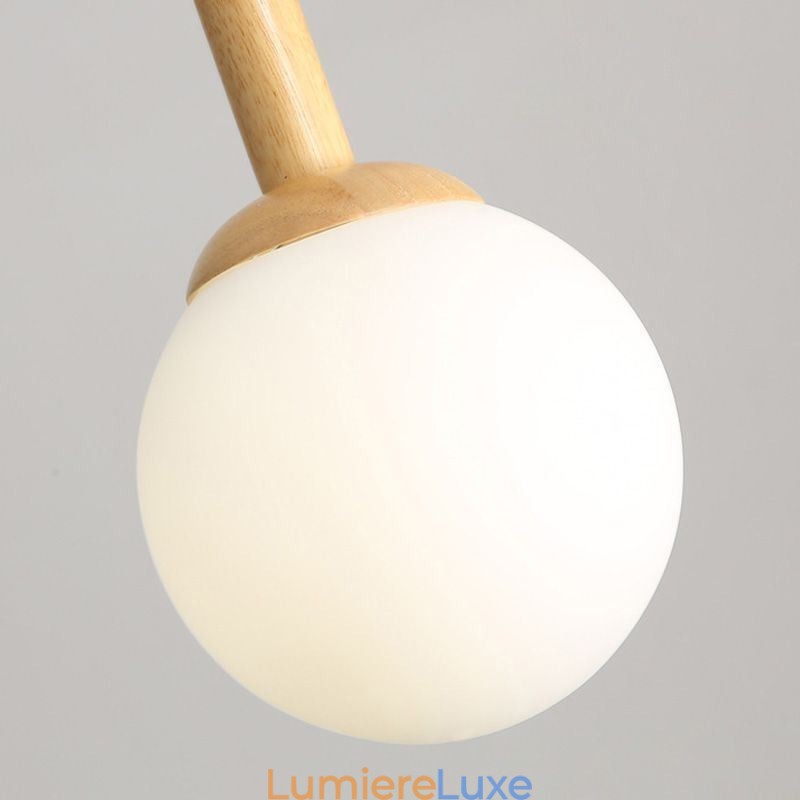 Suspension japonaise en bois et verre nordique