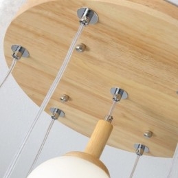 Suspension japonaise en bois et verre nordique
