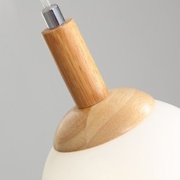 Suspension japonaise en bois et verre nordique