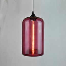 Suspension design bouteille 1 lumière peinture minimaliste en fer