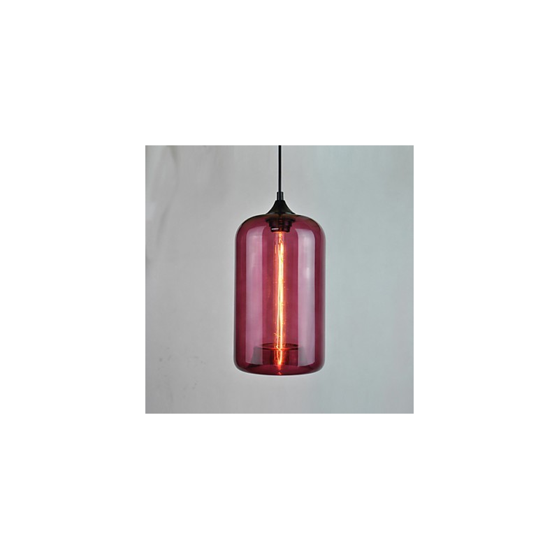 Suspension design bouteille 1 lumière peinture minimaliste en fer