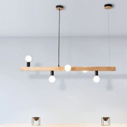 Lustre japonais en bois à suspension moléculaire