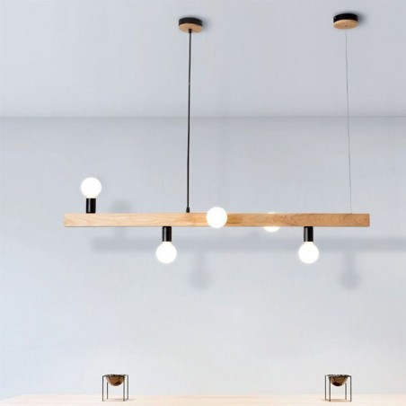 Lustre japonais en bois à suspension moléculaire Lustre japonais en bois à suspension moléculaire