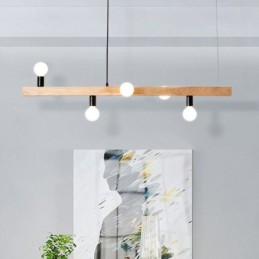 Lustre japonais en bois à suspension moléculaire