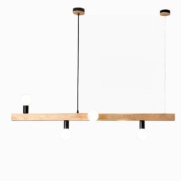 Lustre japonais en bois à suspension moléculaire