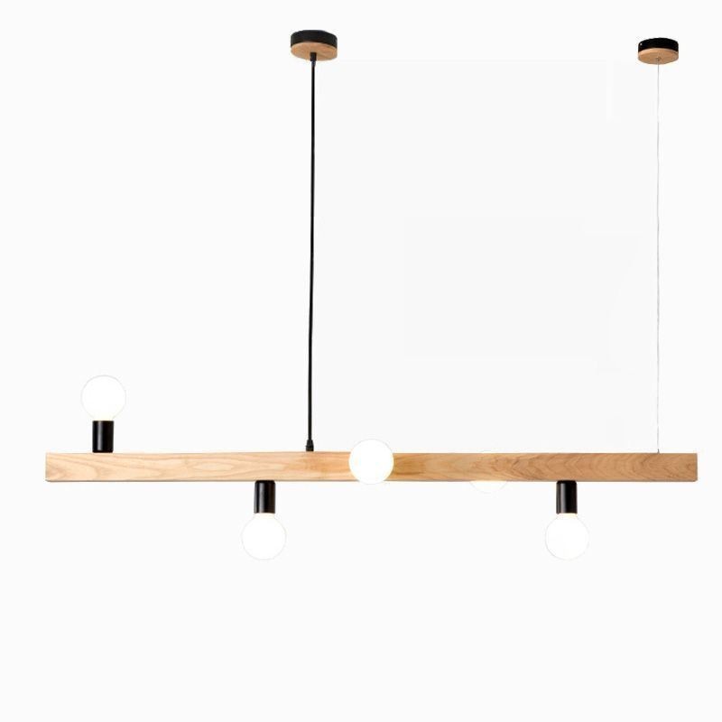 Lustre japonais en bois à suspension moléculaire