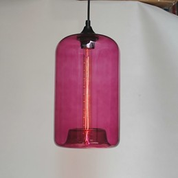 Suspension design bouteille 1 lumière peinture minimaliste en fer