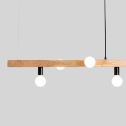 Lustre japonais en bois à suspension moléculaire