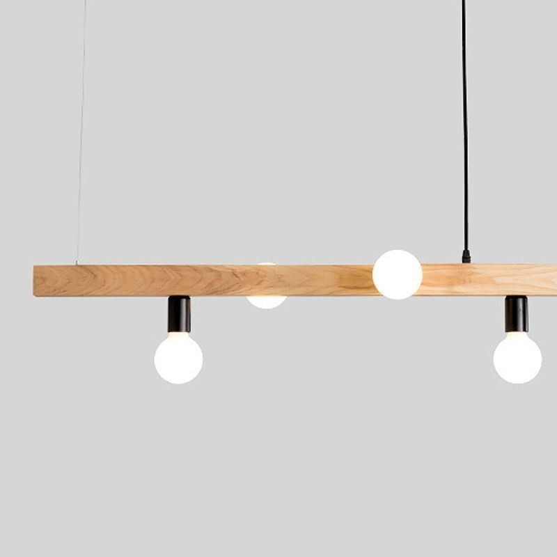Lustre japonais en bois à suspension moléculaire