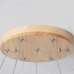 Lustre japonais en bois, suspension moléculaire