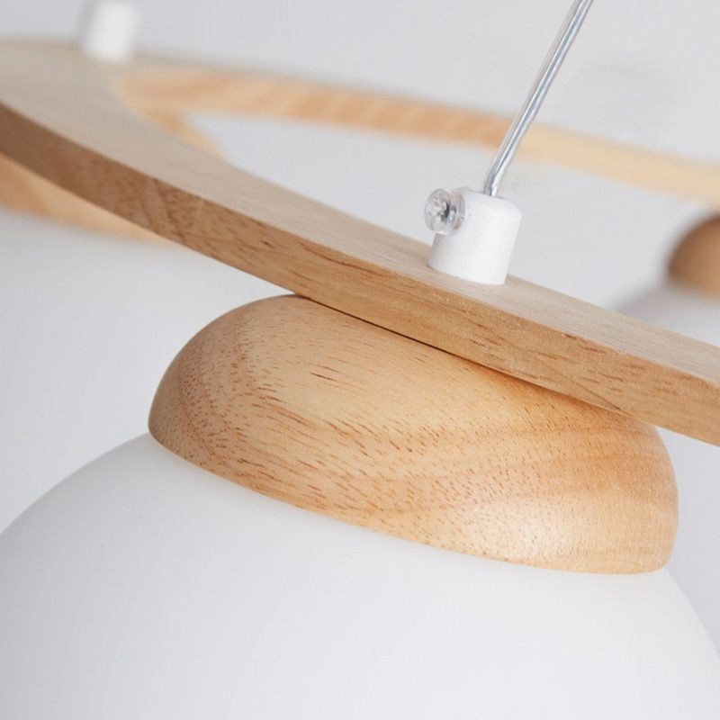 Lustre japonais en bois, suspension moléculaire