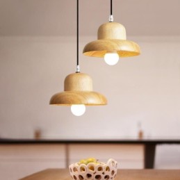 Suspension japonaise en bois avec chapeau