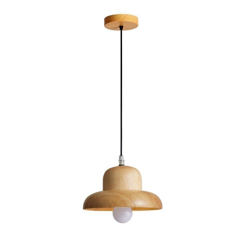 Suspension japonaise en bois avec chapeau