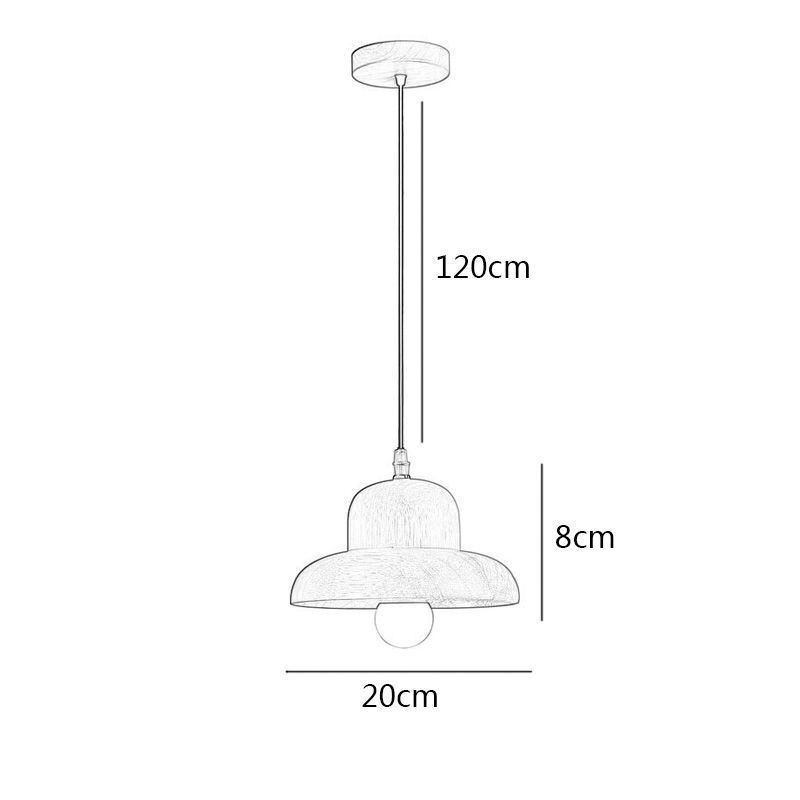 Suspension japonaise en bois avec chapeau