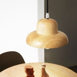 Suspension japonaise en bois avec chapeau
