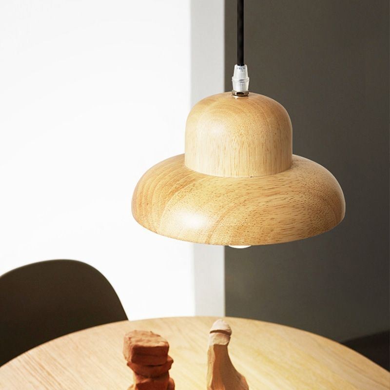 Suspension japonaise en bois avec chapeau